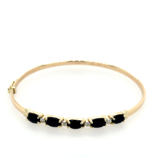 Estate 14K Gold Onyx Bracelet