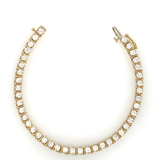 Estate 14K Gold Cubic Zirconia Tennis Bracelet