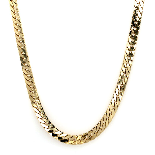 Estate 14K Gold 20" Flat Curb Link Chain