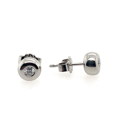 Estate14K White Gold Bezel Diamond Studs
