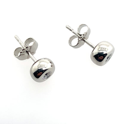 Estate14K White Gold Bezel Diamond Studs