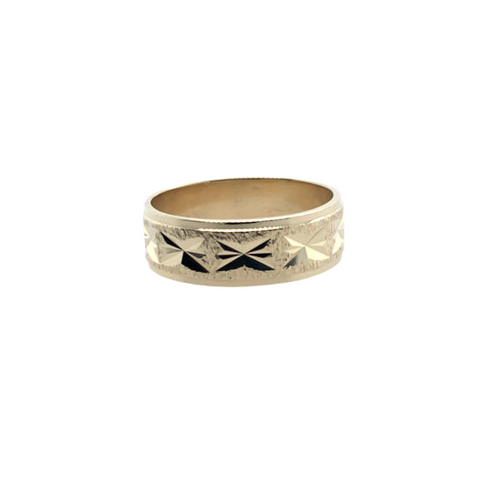 Esate 14K Yellow Gold 5.75Mm Diamond Cut Band