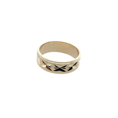 Estate 14K Yellow Gold 5.75Mm Diamond Cut Band