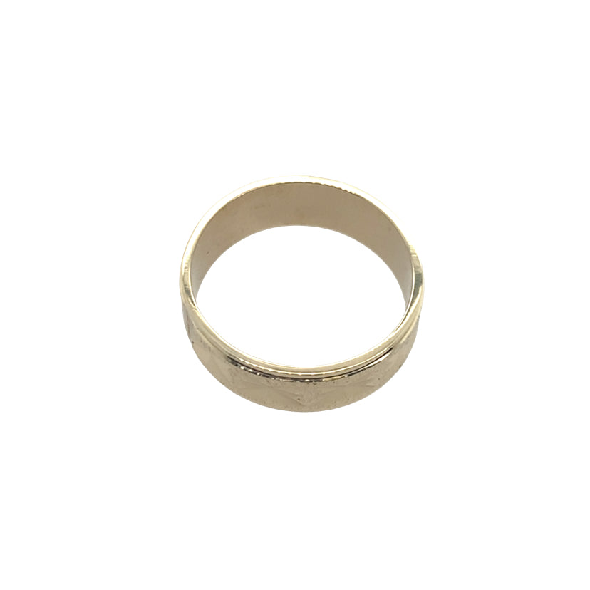 Estate 14K Yellow Gold 5.75Mm Diamond Cut Band