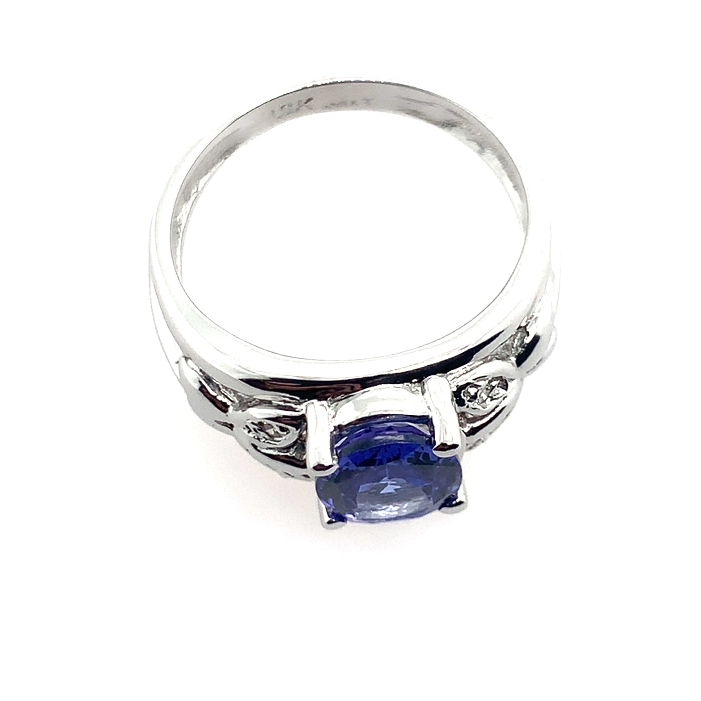 Estate 18K White Gold Tanzanite & Diamond Butterfly Ring