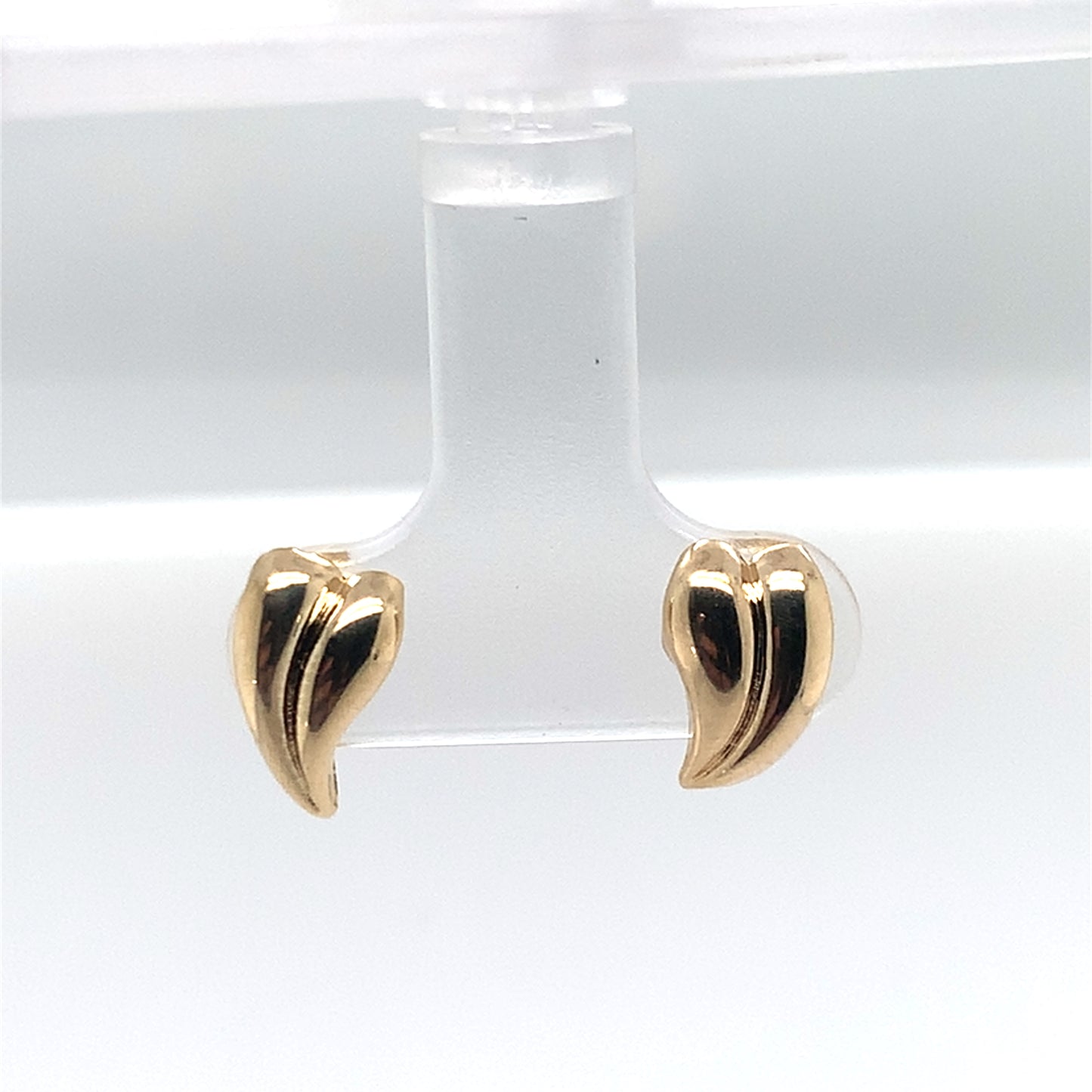 Estate 14K Yellow Gold Heart Stud Earrings