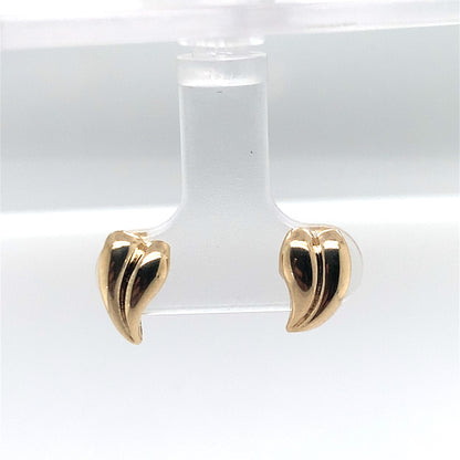 Estate 14K Yellow Gold Heart Stud Earrings