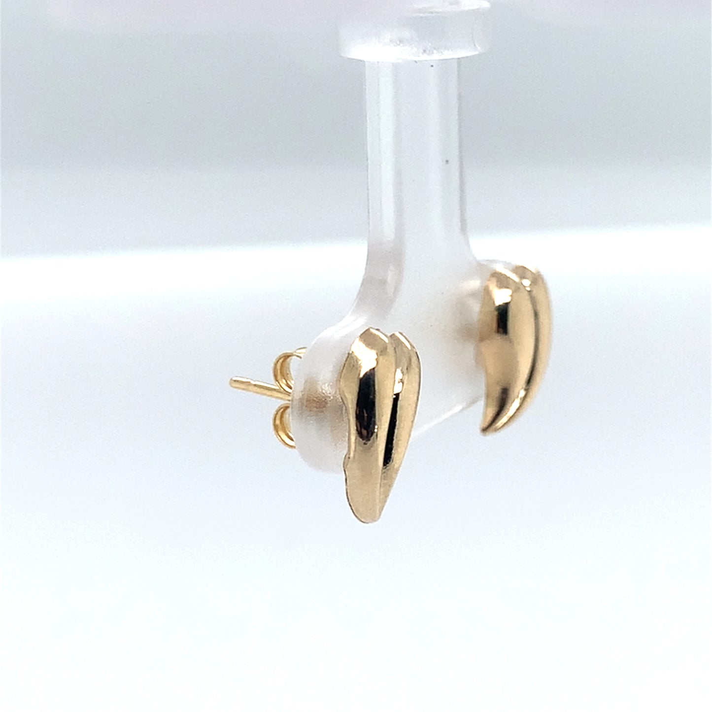 Estate 14K Yellow Gold Heart Stud Earrings