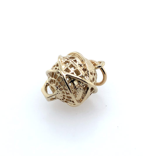 Estate 14K Yellow Gold World Globe Charm