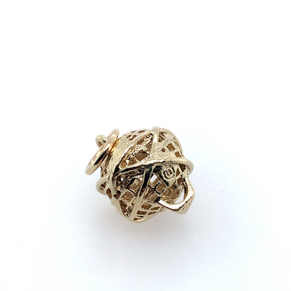 Estate 14K Yellow Gold World Globe Charm