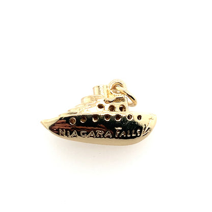 Estate 14K Yellow Gold Niagara Falls Canada Ship Charm