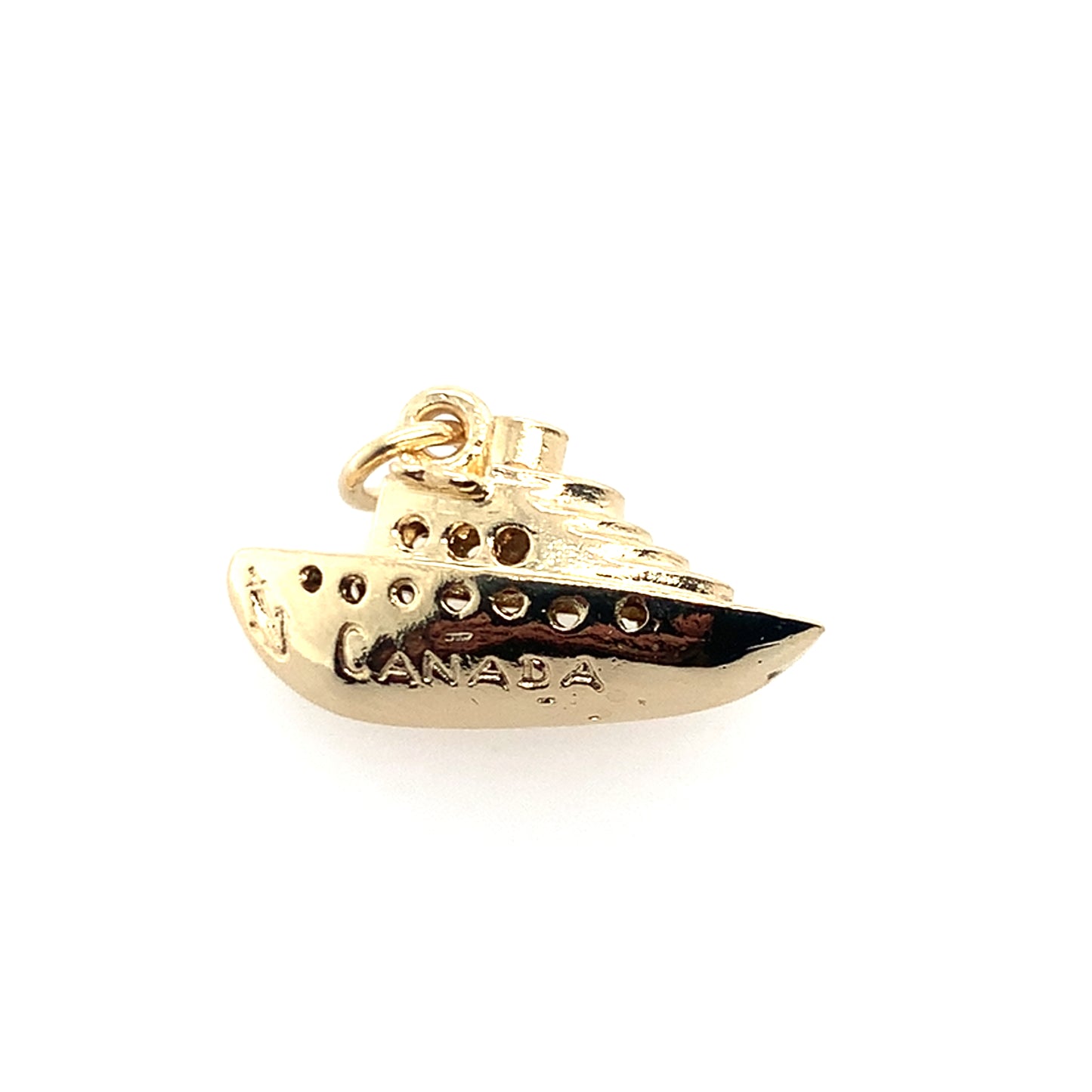Estate 14K Yellow Gold Niagara Falls Canada Ship Charm