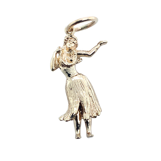 Estate 14K Yellow Gold Hula Dancing Girl Charm