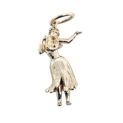 Estate 14K Yellow Gold Hula Dancing Girl Charm