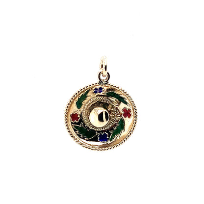 Estate 14K Yellow Gold Sombrero Pendant