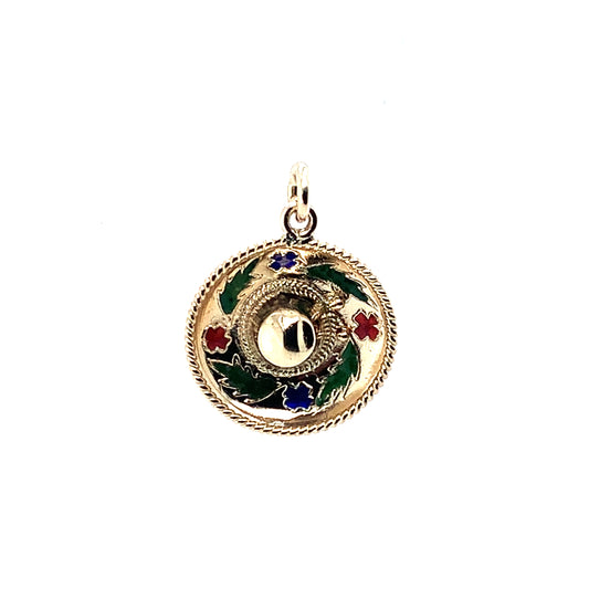 Estate 14K Yellow Gold Sombrero Pendant