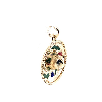 Estate 14K Yellow Gold Sombrero Pendant