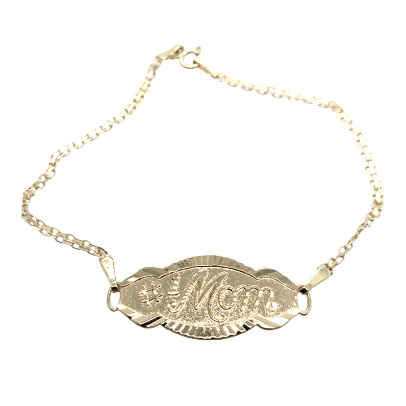 Estate 10K Yellow Gold "Mom" Bracelet