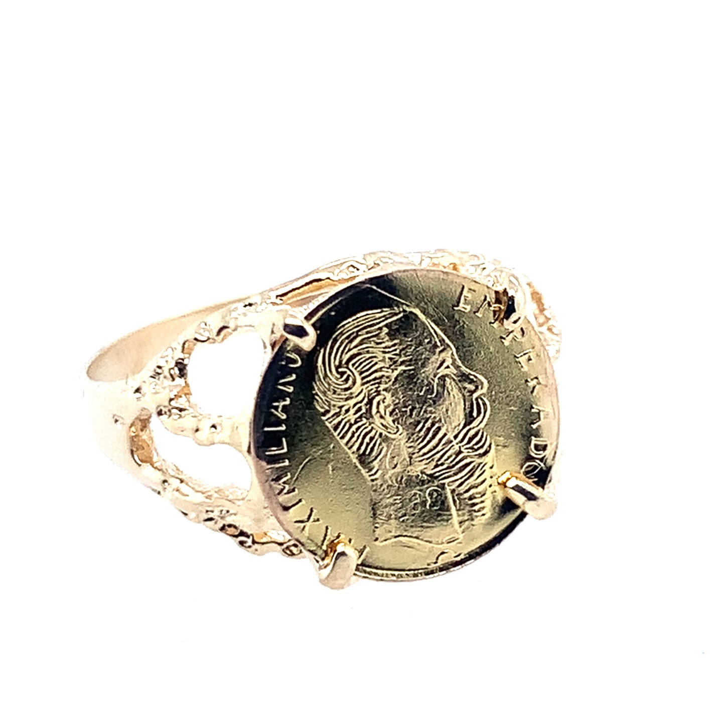 Estate 14K Yellow Gold Small Coin Ring
