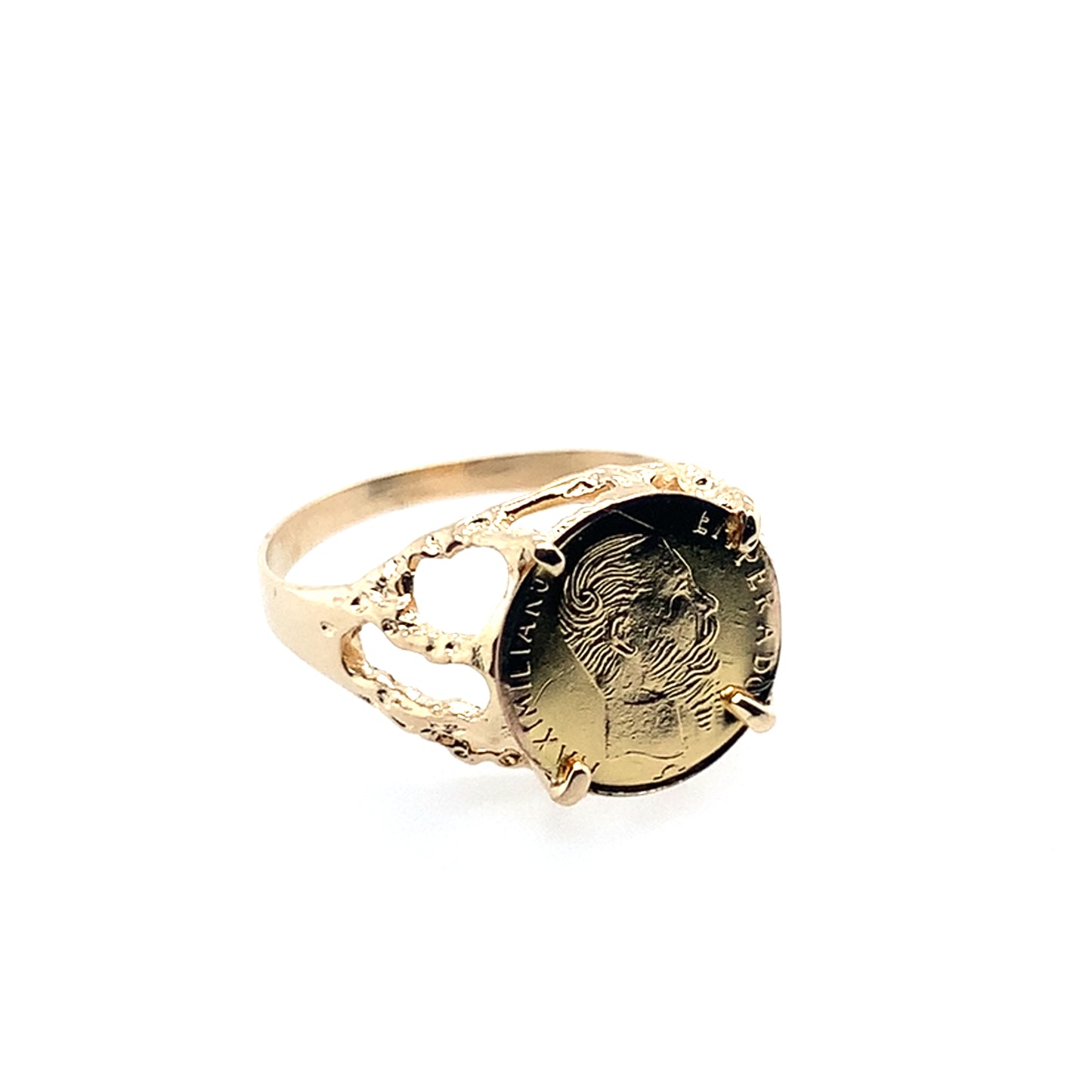 Estate 14K Yellow Gold Small Coin Ring