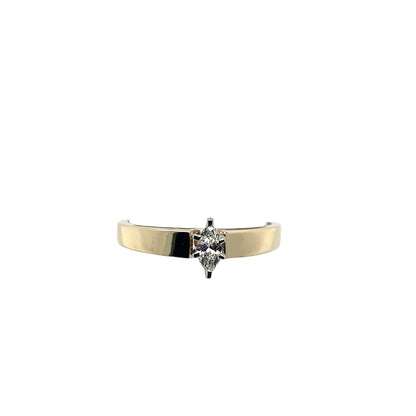 Estate 10K Yellow Gold Marquise Diamond Promise Ring