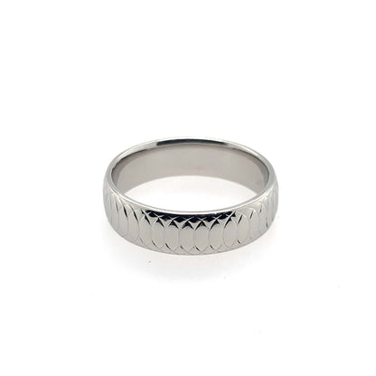 Estate Platinum Band W/ Circle Pattern