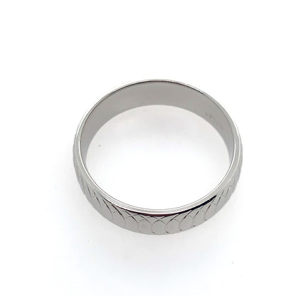 Estate Platinum Band W/ Circle Pattern