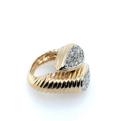 14K Yellow Gold Bypass Diamond Ring **Final Sale No Warranty**