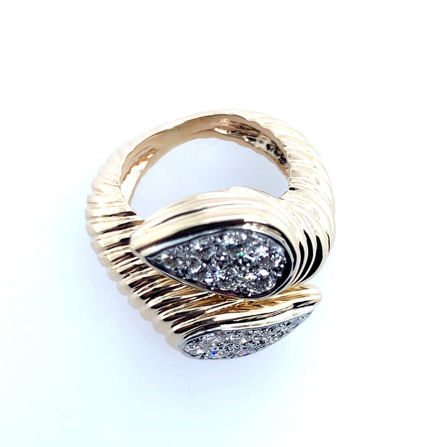 14K Yellow Gold Bypass Diamond Ring **Final Sale No Warranty**