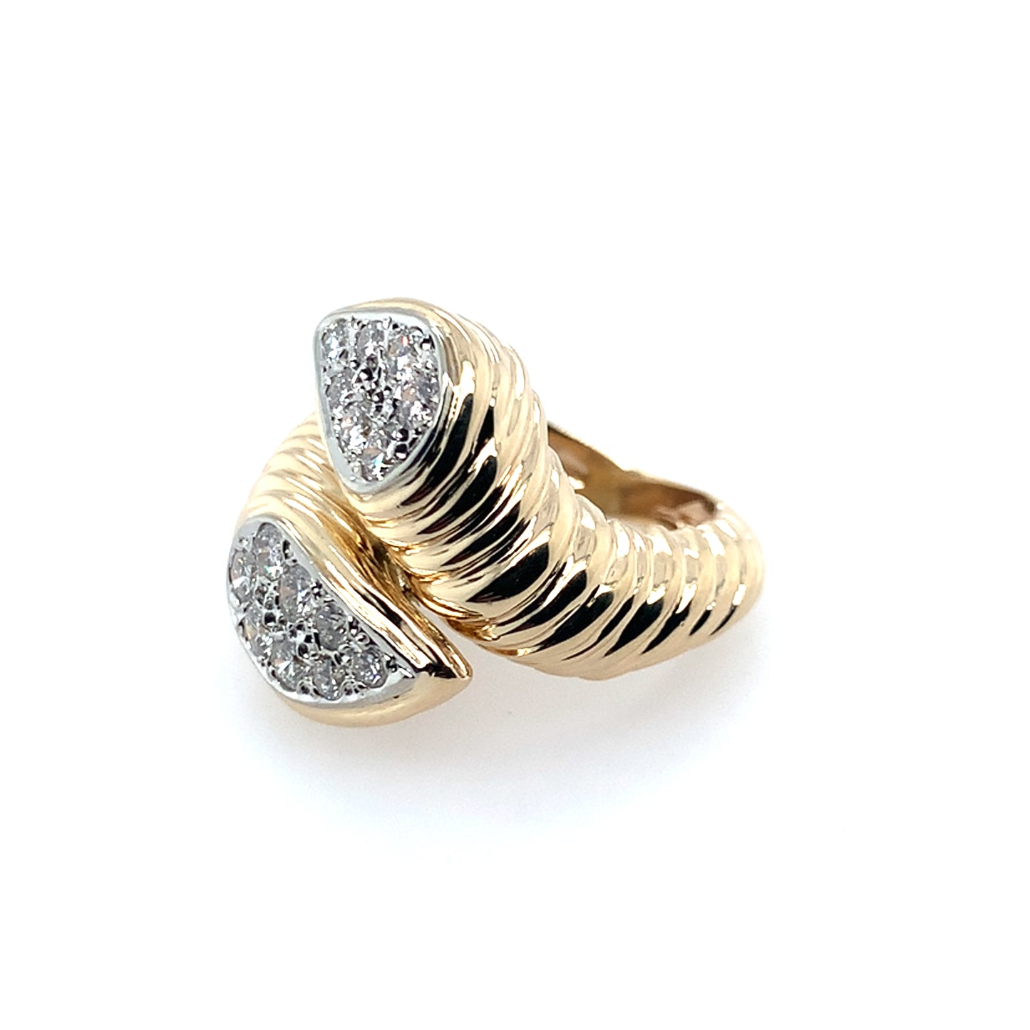 14K Yellow Gold Bypass Diamond Ring **Final Sale No Warranty**