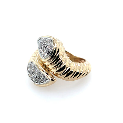 14K Yellow Gold Bypass Diamond Ring **Final Sale No Warranty**
