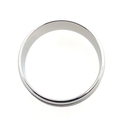 14K White Gold Sandpaper Center And High Polish Edges Band **Final Sale No Warranty**