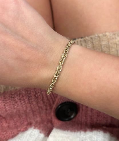Estate 18K Yellow Gold Rope Bracelet