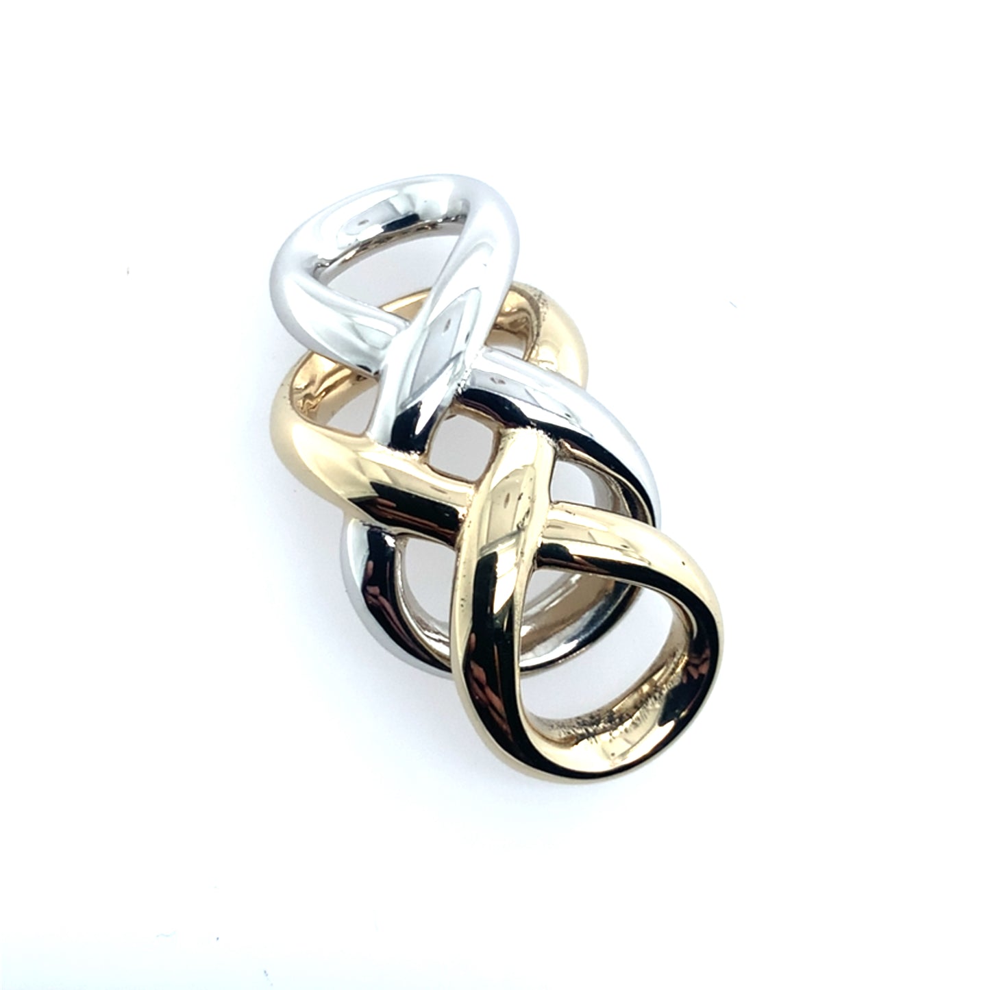 14K Two Tone Double Infinity Knot Slide Pendant **Final Sale No Warranty**