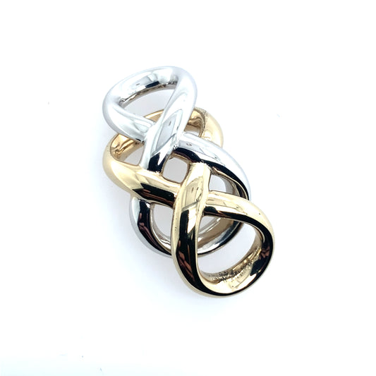 14K Two Tone Double Infinity Knot Slide Pendant **Final Sale No Warranty**