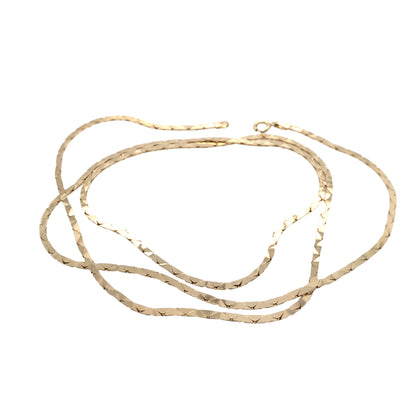 Estate 14K Yellow Gold Flat Link Chain