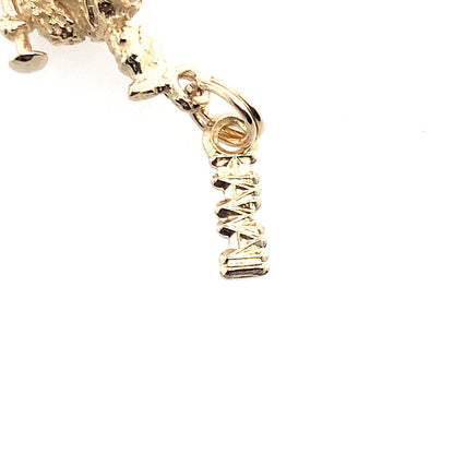 14K Yellow Gold Hawaii King Kamehameha Statue Pendant **Final Sale No Warranty**