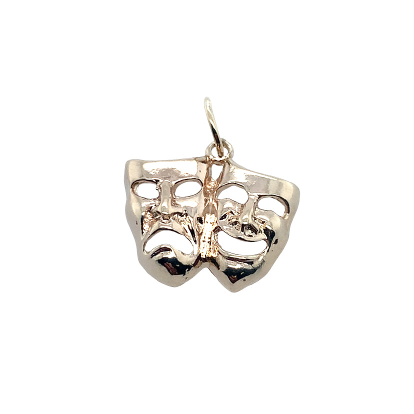 Estate 10K Yellow Gold Drama Theater Mask Charm