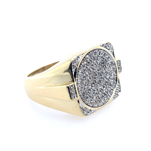 Estate 10K Yellow Gold Gents Diamond Ring