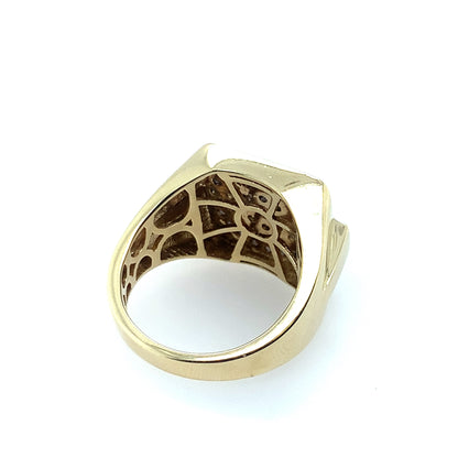 Estate 10K Yellow Gold Gents Diamond Ring