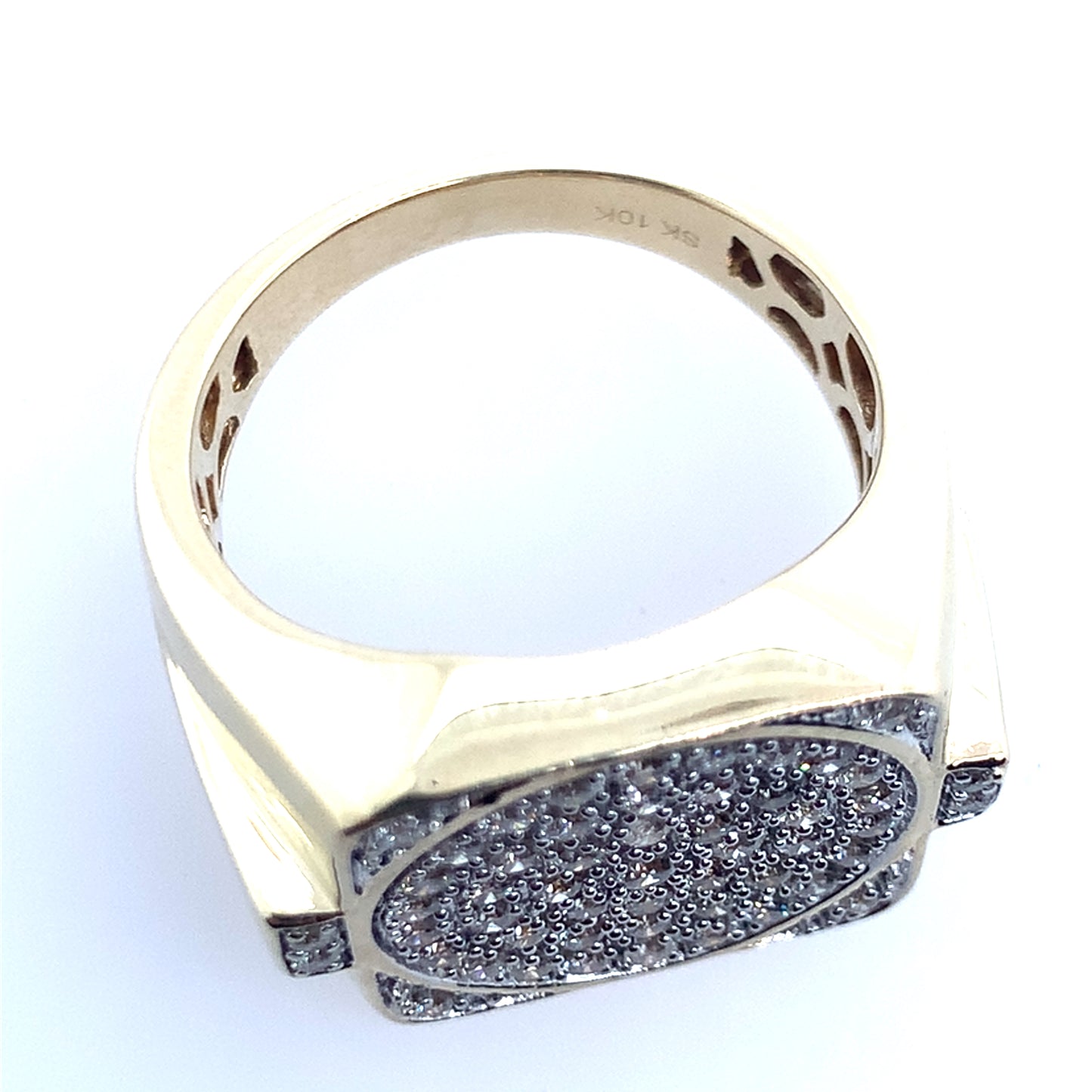 Estate 10K Yellow Gold Gents Diamond Ring