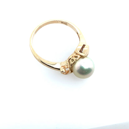 Estate 14K Yellow Gold Pearl Ring