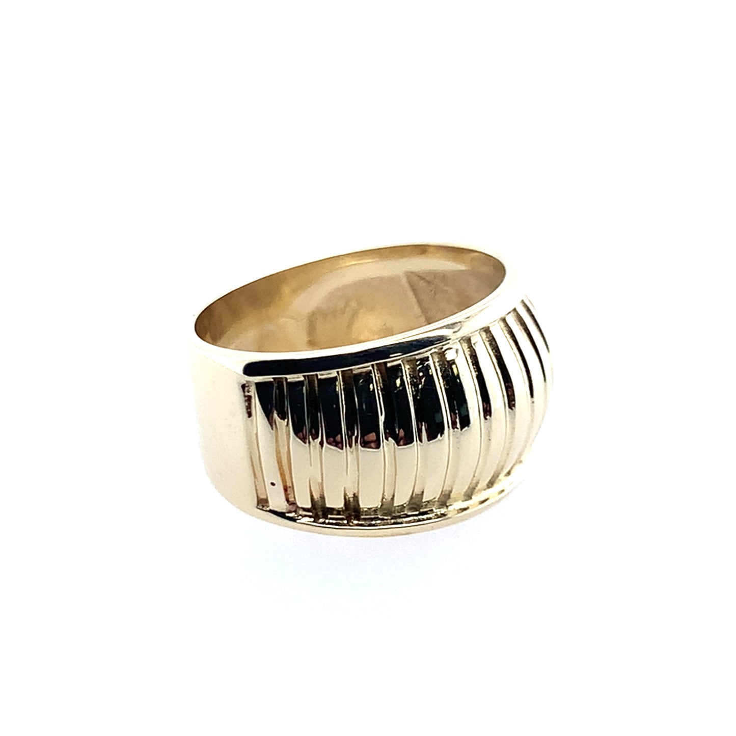 Estate 14K Yellow Gold Graduating Ridge Dome Band