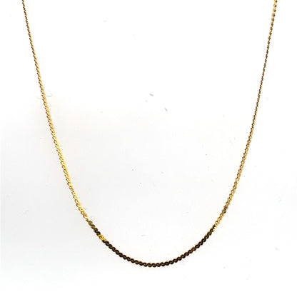 Estate 14K Yellow Gold Flat Herringbone Chain Necklace