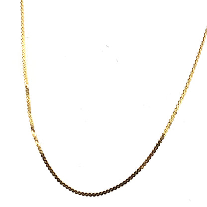 Estate 14K Yellow Gold Flat Herringbone Chain Necklace