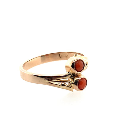 Estate 14K Yellow Gold Rose Coral Fashion Ring