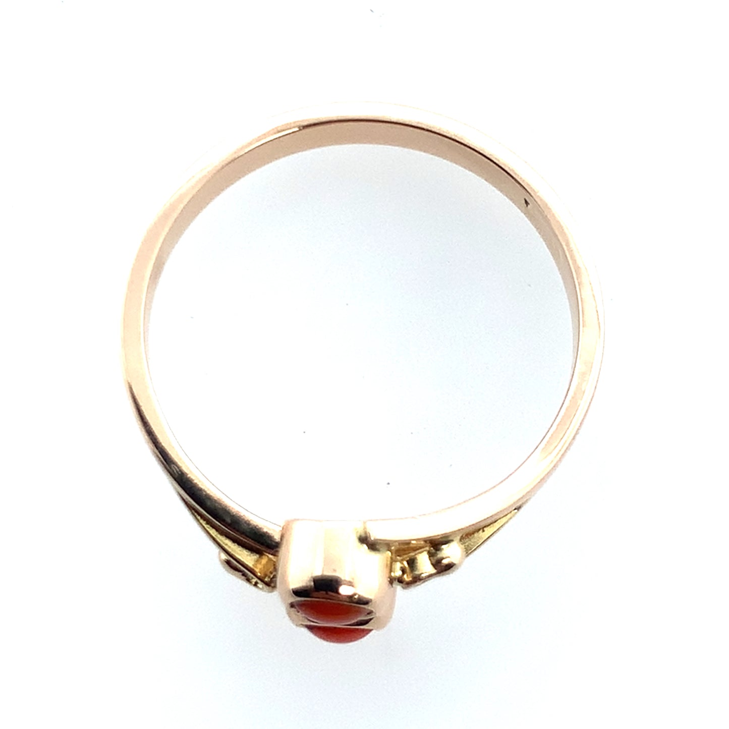 Estate 14K Yellow Gold Rose Coral Fashion Ring