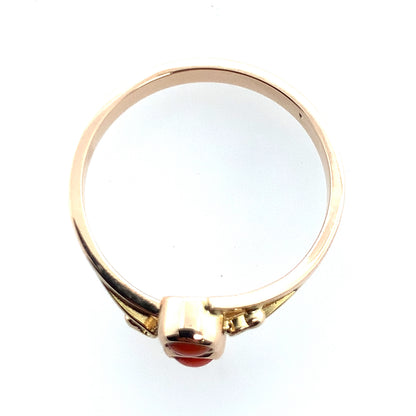 Estate 14K Yellow Gold Rose Coral Fashion Ring