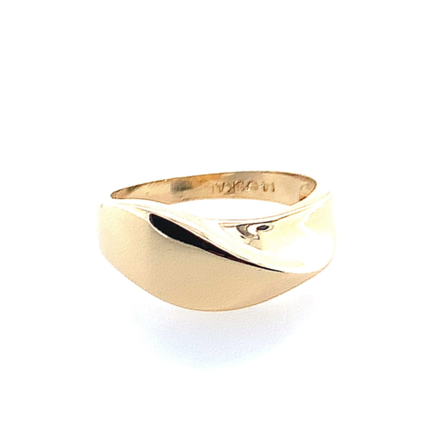 Estate 14K Yellow Gold Asymmetric Wave Fashion Ring