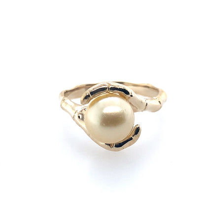 14K Yellow Gold  By-Pass Pearl Ring **Final Sale No Warranty**